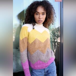 Greylin Multicolor Chevron Turtleneck Sweater